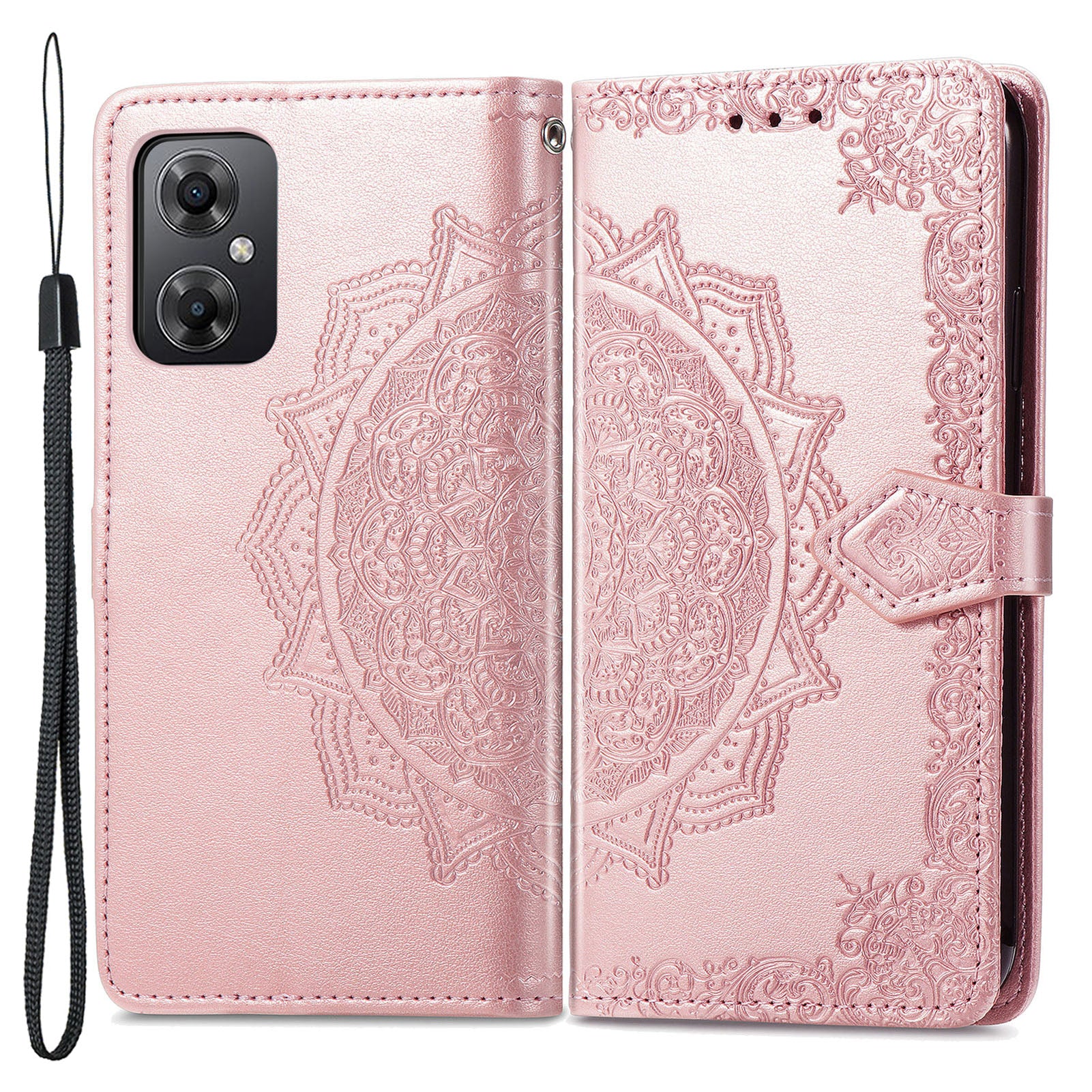 For Xiaomi Poco M4 5G Embossed Mandala Pattern Flip Wallet Case PU Leather Stand Magnetic Closure Protective Phone Cover with Strap For Xiaomi Poco M4 5G Embossed Mandala Pattern Flip Wallet Case PU Leather Stand Magnetic Closure Protective Phone Cover with Strap